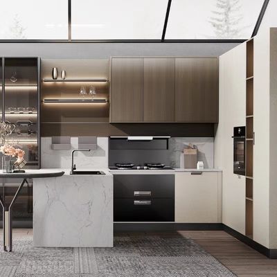 kopen De moderne Houten Open Hotelkeukenkasten plaatst Kwartsteller online manufacture