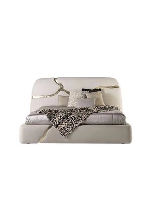 kopen Het Ingelegde Gouden Roestvrije staal van de Lapiazkoning Upholstered Platform Bed online manufacture