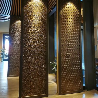 kopen Van het het Schermtitanium van het luxeroestvrije staal van de het Hotelhal het Aluminiumzaal het Verdelerscherm online manufacture