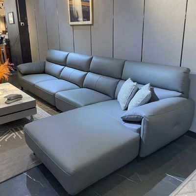 kopen De Douane Sofa Bed Blue Leather 3.25m van de krommingsspons voor Hotelhuis online manufacture