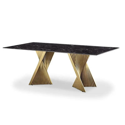 kopen Van het het Restaurantmeubilair van het premiehotel Eettafel van Art Natural Marble Metal Base de Moderne online manufacture