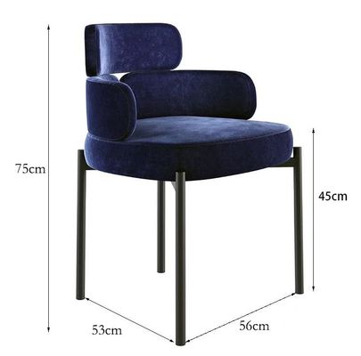 kopen Het lichte van het het Restaurantmeubilair van het Luxe Creatieve Hotel Metaal Art Velvet Armrest Dining Chair online manufacture