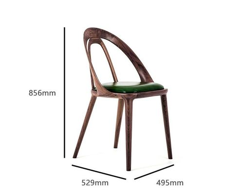 kopen Nordic-stijl Walnoot Eetstoel Lichte Luxe Echt Huid Solid Zwart online manufacture