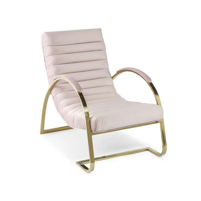 kopen 5 sterren hotel roze gepoetste fluweel moderne eenpersoons stoel online manufacture