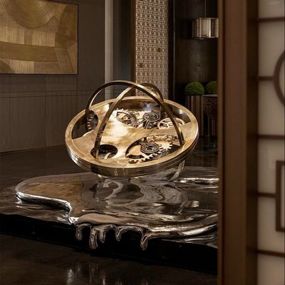 kopen Smelterklokkunst Creatie Metalen beeldhouwwerk met plafond Hangend ontwerp voor hotel online manufacture