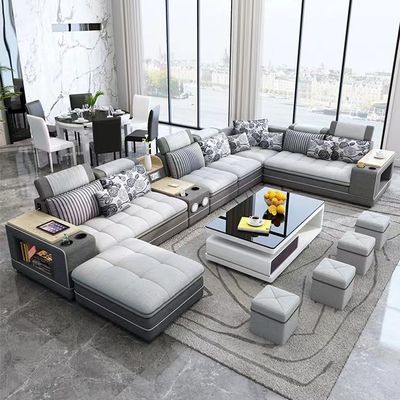 De lichte de Zaal van het Leerhotel Bank van Sofa Combination Modern Living Room
