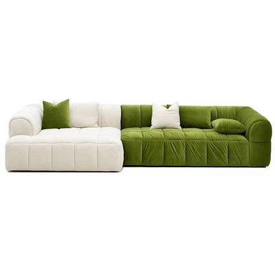De tweezijdige Stof berijpte Retro Fluweel Sofa Square Combination