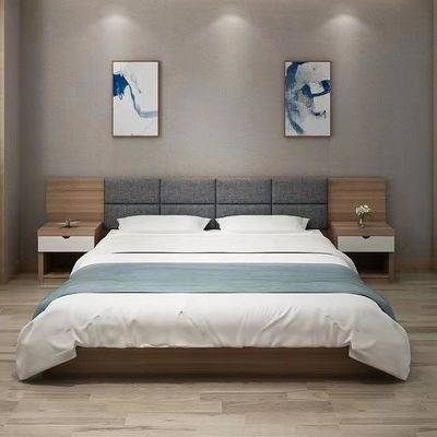 Het klassieke van de het Hotelslaapkamer van het Luxe Witte Stevige Eiken Tweepersoonsbed Zachte Bed
