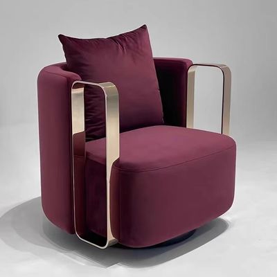 Fuchsiakleurig Creatieve de Leunstoeldouane van Sofa Chair Gold Stainless Steel van het Luxefluweel