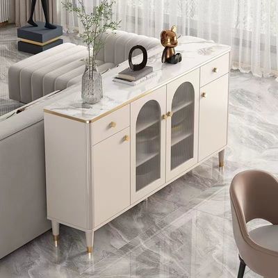 Witte van het de Kabinetten Marmeren Facet van het Luxebuffet van het het Metaalglas de Deurdouane