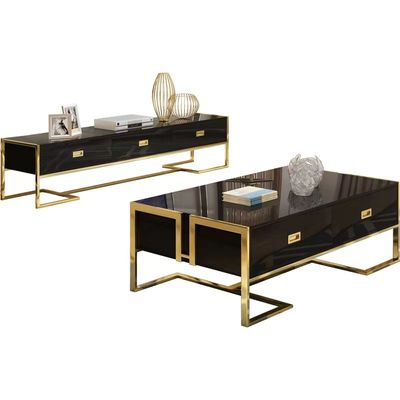 Moderne Lichte van de de Laktoilettafel TV van het Luxeroestvrije staal het Kabinetscombinatie
