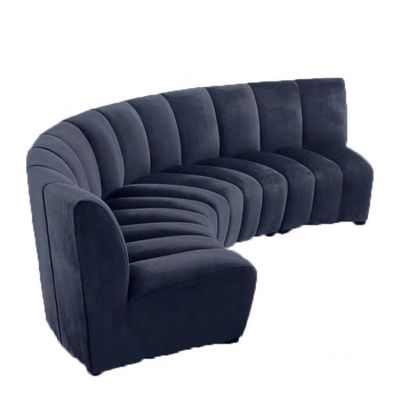Moderne het Fluweelbank van Sofa Hotel Lobby Curve Arc van het Woonkamer Marineblauwe Fluweel