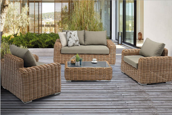 De moderne van de het Hoteltuin van het Luxe Openluchtmeubilair Vastgestelde Rieten Rotan Sofa Set