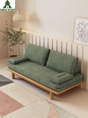 Nieuwigheids Vouwbare Inkrimpbare Douane Vriendschappelijk Sofa Bed Green Linen Environmental