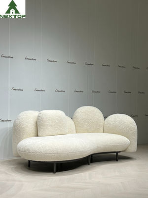 Gevormd Stoffenfluweel 3 Villa van Sofa For Hotel Room Home van de Zetels de Witte Pluche