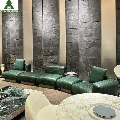 1800*1000mm van het het Meubilairhuis van de Hotelhal van de het Bureauluxe het Groene Leer Modulair Sofa Set
