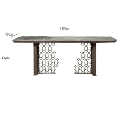 Het Italiaanse Minimalistische Rechthoekige Roestvrije staal van de Douane Marmeren Eettafel
