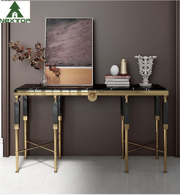 Moderne van het het Meubilair Gouden Roestvrije staal van het Luxehotel de Consoleentryway Marmeren Decoratieve Lijst
