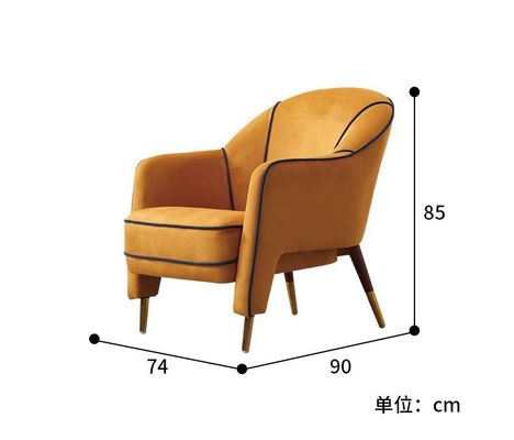 Het Europese van de het Meubilair Retro Enige Leunstoel van de Hotelhal Berijpte Fluweel Lui Sofa Chair Metaal