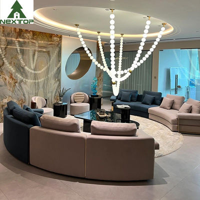 OEM het Meubilair Binnenlands Modulair Sofa Nubuck Fabric Circle Corner van de Hotelhal met Metaalkader