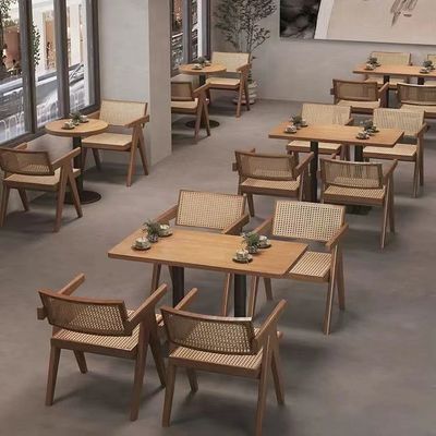 Van de Winkelbistro van de restaurantkoffie het Commerciële Meubilair Ash Solid Wooden Dining Set