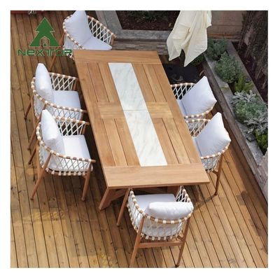 Duurzame eenvoudige patio meubels Tuin tafel en stoelen Teak Outdoor dining set