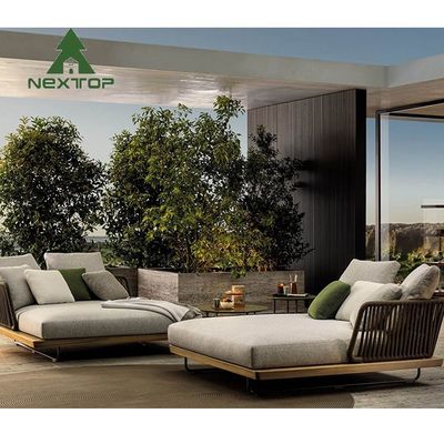 Geweven buiten Tuft touw sofa Dikke kussen Villa Patio Achtertuin Tuinmeubelen