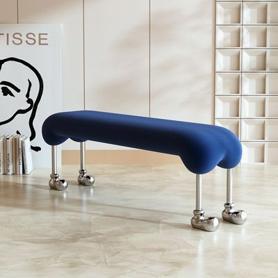 Velvet Star Hotel Bed End Stool Cream Style Hondenstoel