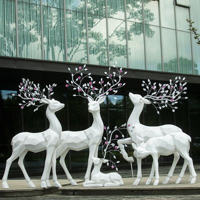Glasvezelsculpturen Plum Blossom Deer Hotel Lobby Meubelen Tuin Landschapsbouw