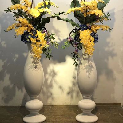 Hoogwaardige hotel lobby vloer vaas wit glasvezel zeer decoratief