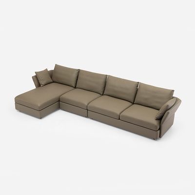 Moderne sofas in de vorm van een L-sofa met stoel, hotelsofa
