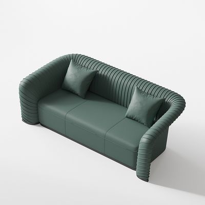 HD Sponge Hotel Lobby Meubels Luxe Sofa Sets Met Groen Lederen