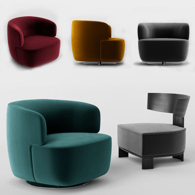 Molteni Elain en Clipper Velvet Armchair Hotel Interieur