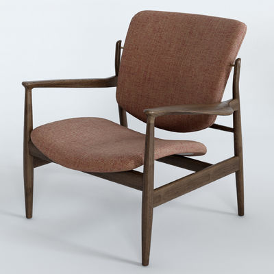 Moderne Franse stijl teakhouten stoelen Stof Recliner Lounge Area
