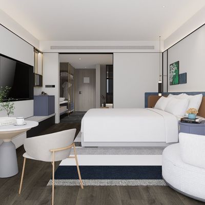 Custom Walnut Hout Afwerking Hotel Bedroom Meubels King Guest Room Layout Full Set