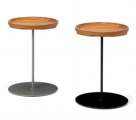 Plywood Kleine zijde koffie tafel Houten bovenkant staal basis tafels voor de lounge
