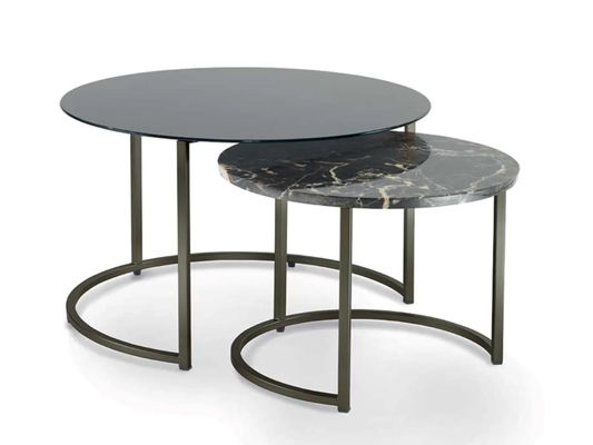 Moderne lage mat gelakte metalen koffietafel set voor hotel home office