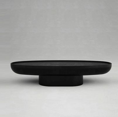 Zwarte glasvezel ovale koffietafel creatief premium gevoel gevormd hoge duurzaamheid