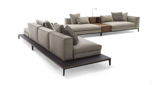 Moderne esthetiek lange L-vormige fauteuil sofa voor hotel lobby villa receptie