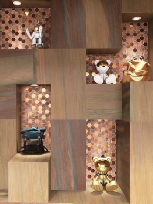 Unieke metalen zeshoekige mozaïeken Muurschermen Creëren Vintage Luxe Ruimtes Voor Hotel
