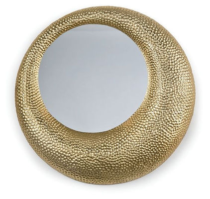 Custom Gold Hammered Scalloped Ronde Spiegel Voor Hotel Villa Kamers