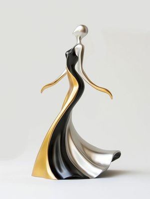 Simpel Glamour Silhouet Dansend Metalen Beeldhouwwerk Hotel Villa Showpiece
