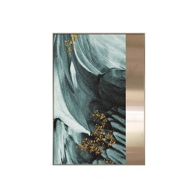 Donkergroen metalen zandsteen schilderij Hotel lobby commercieel interieur muurschildering