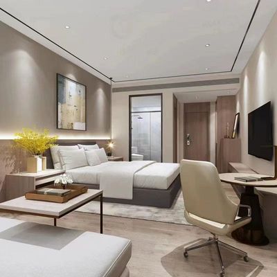 5 sterren minimalistisch ontwerp hotel project slaapkamer massief houten meubelset