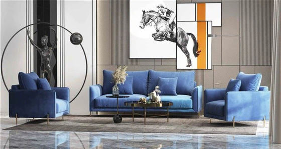 Luxe Hotel Huis Huwelijk Lobby Fluweel Lederen Moderne Sectie Sofa