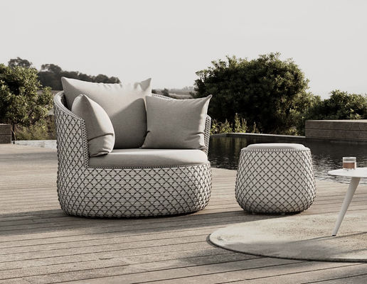 Moderne minimalistische stijl Rattan hotelbank stoel voor buiten