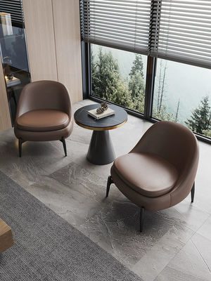 5 sterren hotel minimalistische stijl echte lederen bank stoel en tafel set