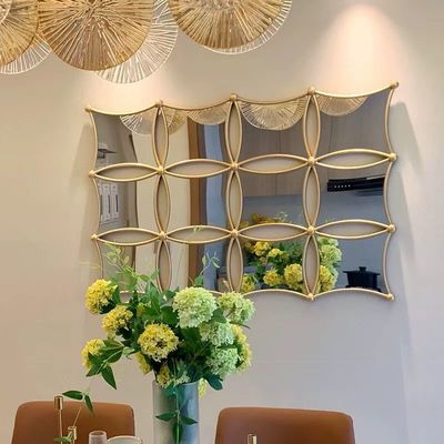 5 sterren hotel licht luxe stijl metaal frame wand decoratieve artistieke spiegel