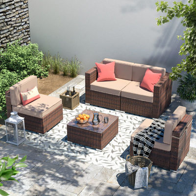 Hoogwaardige hotel buitenbank Rattan Wicker Rattan stoel Rattan sofa combinatie