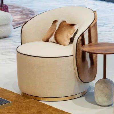 Sofa met draaiende stoel, van leder, van roestvrij staal, voor hotelkamers